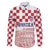 Croatia Football 2025 Custom Family Matching Off Shoulder Short Dress and Hawaiian Shirt White Hrvatska Kockasti - Pula Arena