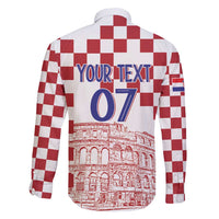 Croatia Football 2025 Custom Family Matching Puletasi and Hawaiian Shirt White Hrvatska Kockasti - Pula Arena