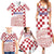 Croatia Football 2025 Custom Family Matching Summer Maxi Dress and Hawaiian Shirt White Hrvatska Kockasti - Pula Arena