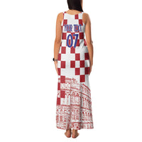 Croatia Football 2025 Custom Family Matching Tank Maxi Dress and Hawaiian Shirt White Hrvatska Kockasti - Pula Arena