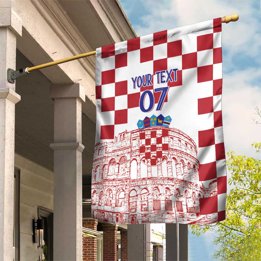Croatia Football 2025 Custom Garden Flag White Hrvatska Kockasti - Pula Arena