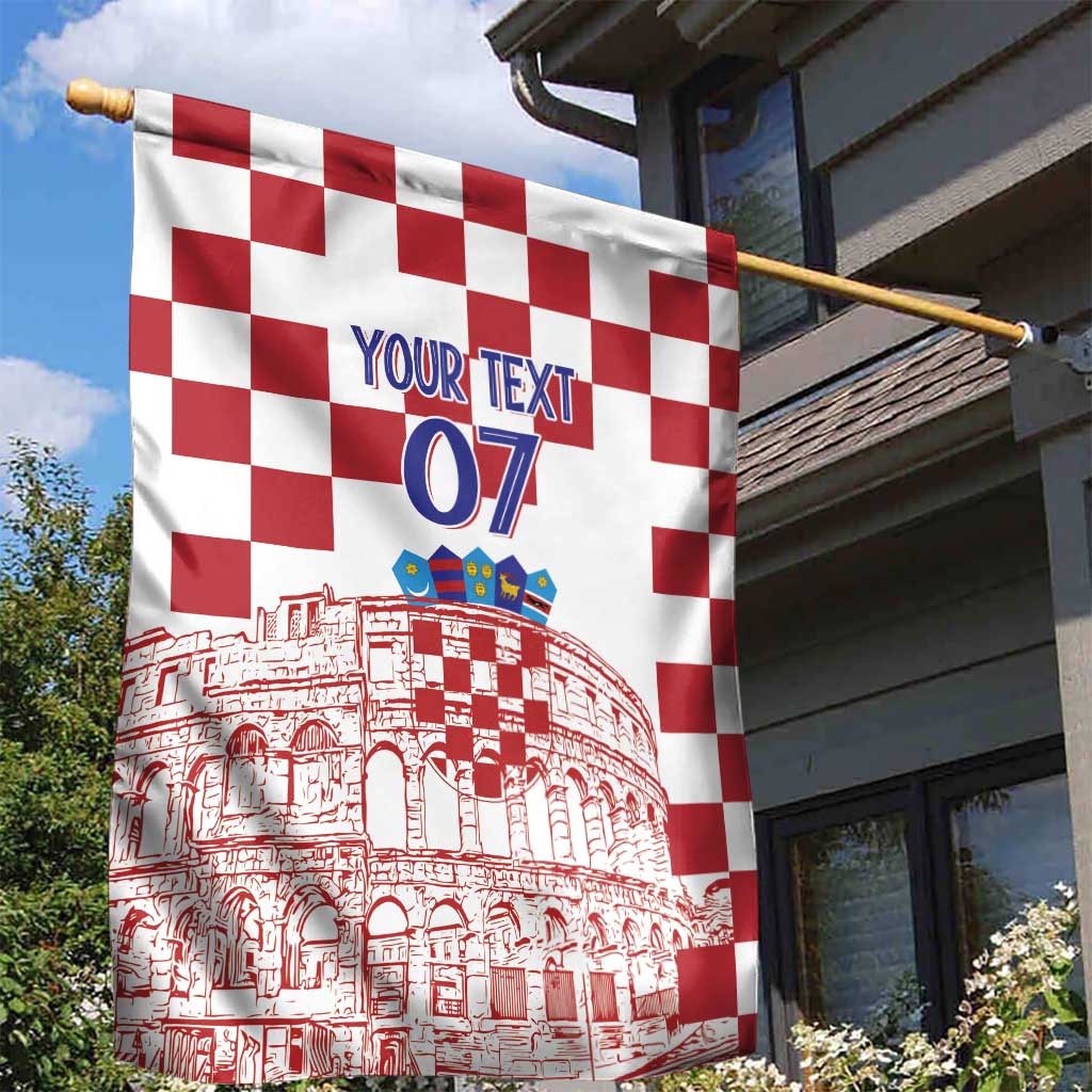 Croatia Football 2025 Custom Garden Flag White Hrvatska Kockasti - Pula Arena