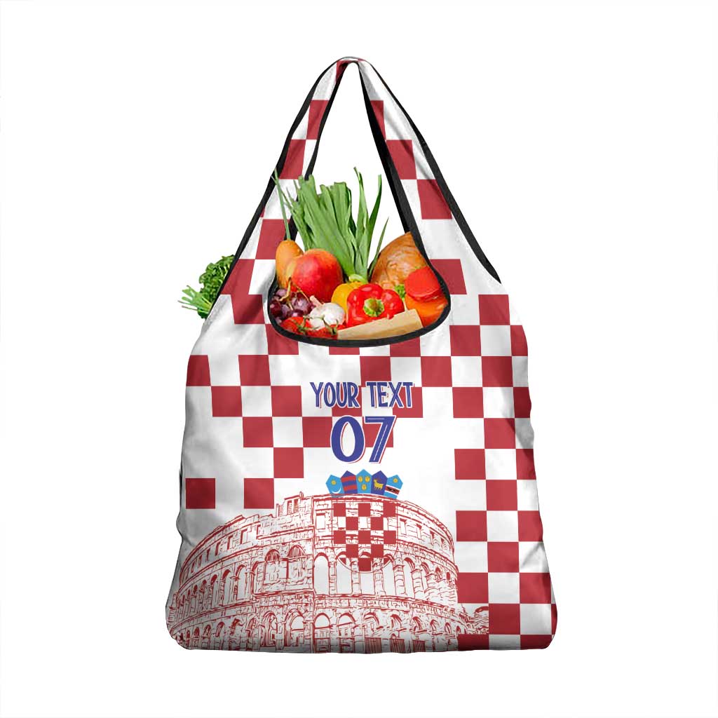 Croatia Football 2025 Custom Grocery Bag White Hrvatska Kockasti - Pula Arena