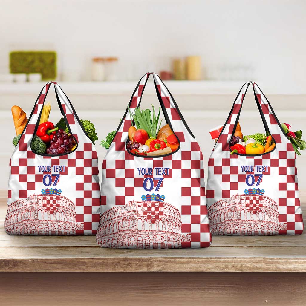 Croatia Football 2025 Custom Grocery Bag White Hrvatska Kockasti - Pula Arena