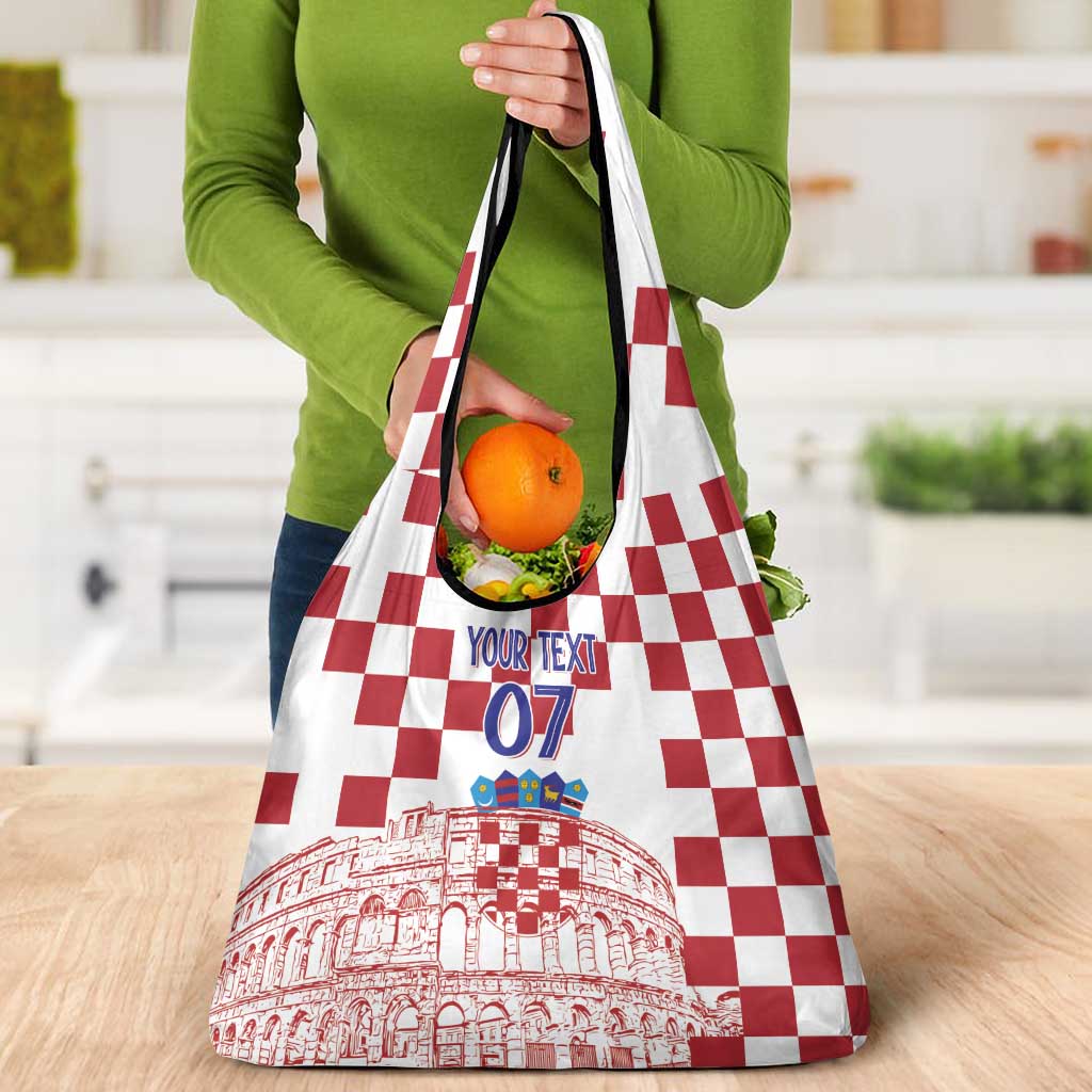 Croatia Football 2025 Custom Grocery Bag White Hrvatska Kockasti - Pula Arena