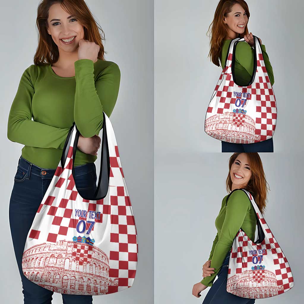 Croatia Football 2025 Custom Grocery Bag White Hrvatska Kockasti - Pula Arena