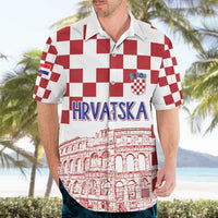 Croatia Football 2025 Custom Hawaiian Shirt White Hrvatska Kockasti - Pula Arena