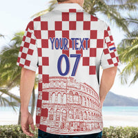 Croatia Football 2025 Custom Hawaiian Shirt White Hrvatska Kockasti - Pula Arena