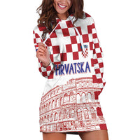 Croatia Football 2025 Custom Hoodie Dress White Hrvatska Kockasti - Pula Arena