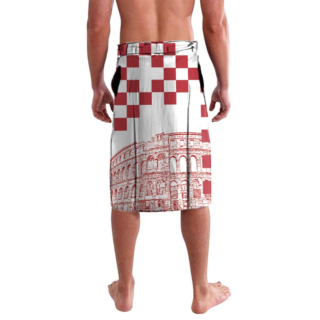 Croatia Football 2025 Custom Lavalava White Hrvatska Kockasti - Pula Arena