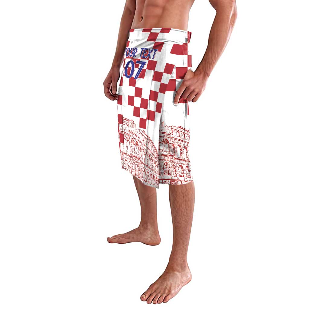Croatia Football 2025 Custom Lavalava White Hrvatska Kockasti - Pula Arena