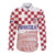 Croatia Football 2025 Custom Long Sleeve Button Shirt White Hrvatska Kockasti - Pula Arena