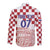 Croatia Football 2025 Custom Long Sleeve Button Shirt White Hrvatska Kockasti - Pula Arena