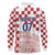 Croatia Football 2025 Custom Long Sleeve Polo Shirt White Hrvatska Kockasti - Pula Arena