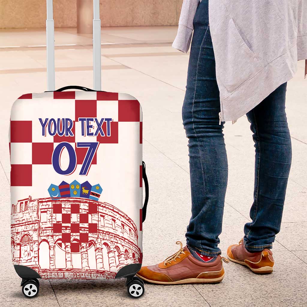 Croatia Football 2025 Custom Luggage Cover White Hrvatska Kockasti - Pula Arena