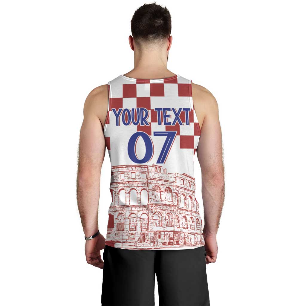 Croatia Football 2025 Custom Men Tank Top White Hrvatska Kockasti - Pula Arena