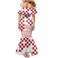 Croatia Football 2025 Custom Mermaid Dress White Hrvatska Kockasti - Pula Arena