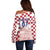Croatia Football 2025 Custom Off Shoulder Sweater White Hrvatska Kockasti - Pula Arena
