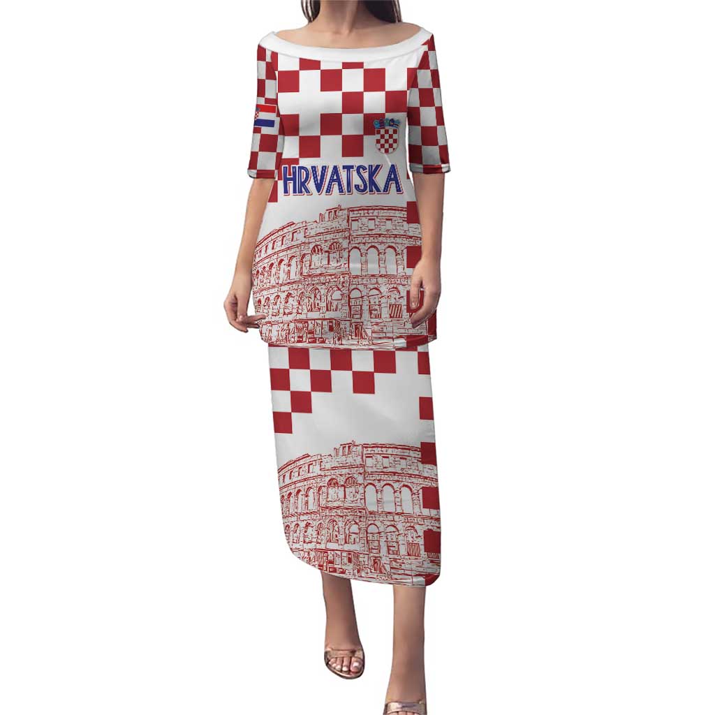 Croatia Football 2025 Custom Puletasi White Hrvatska Kockasti - Pula Arena