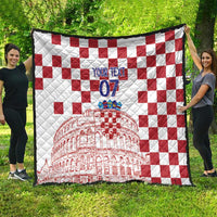 Croatia Football 2025 Custom Quilt White Hrvatska Kockasti - Pula Arena