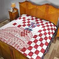 Croatia Football 2025 Custom Quilt White Hrvatska Kockasti - Pula Arena