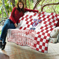 Croatia Football 2025 Custom Quilt White Hrvatska Kockasti - Pula Arena