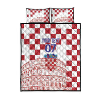 Croatia Football 2025 Custom Quilt Bed Set White Hrvatska Kockasti - Pula Arena