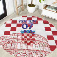 Croatia Football 2025 Custom Round Carpet White Hrvatska Kockasti - Pula Arena