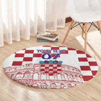 Croatia Football 2025 Custom Round Carpet White Hrvatska Kockasti - Pula Arena