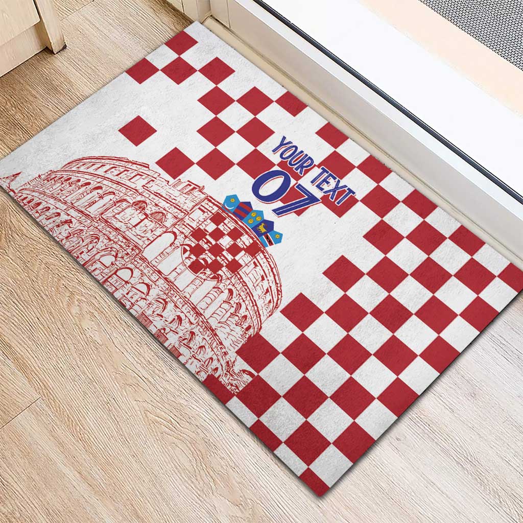 Croatia Football 2025 Custom Rubber Doormat White Hrvatska Kockasti - Pula Arena
