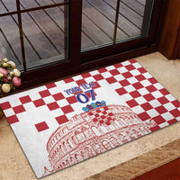 Croatia Football 2025 Custom Rubber Doormat White Hrvatska Kockasti - Pula Arena