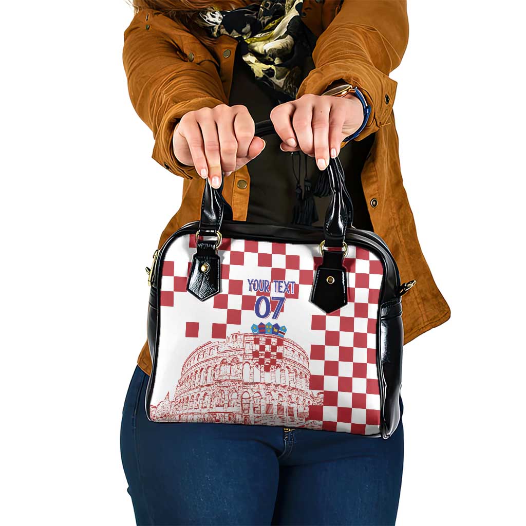 Croatia Football 2025 Custom Shoulder Handbag White Hrvatska Kockasti - Pula Arena