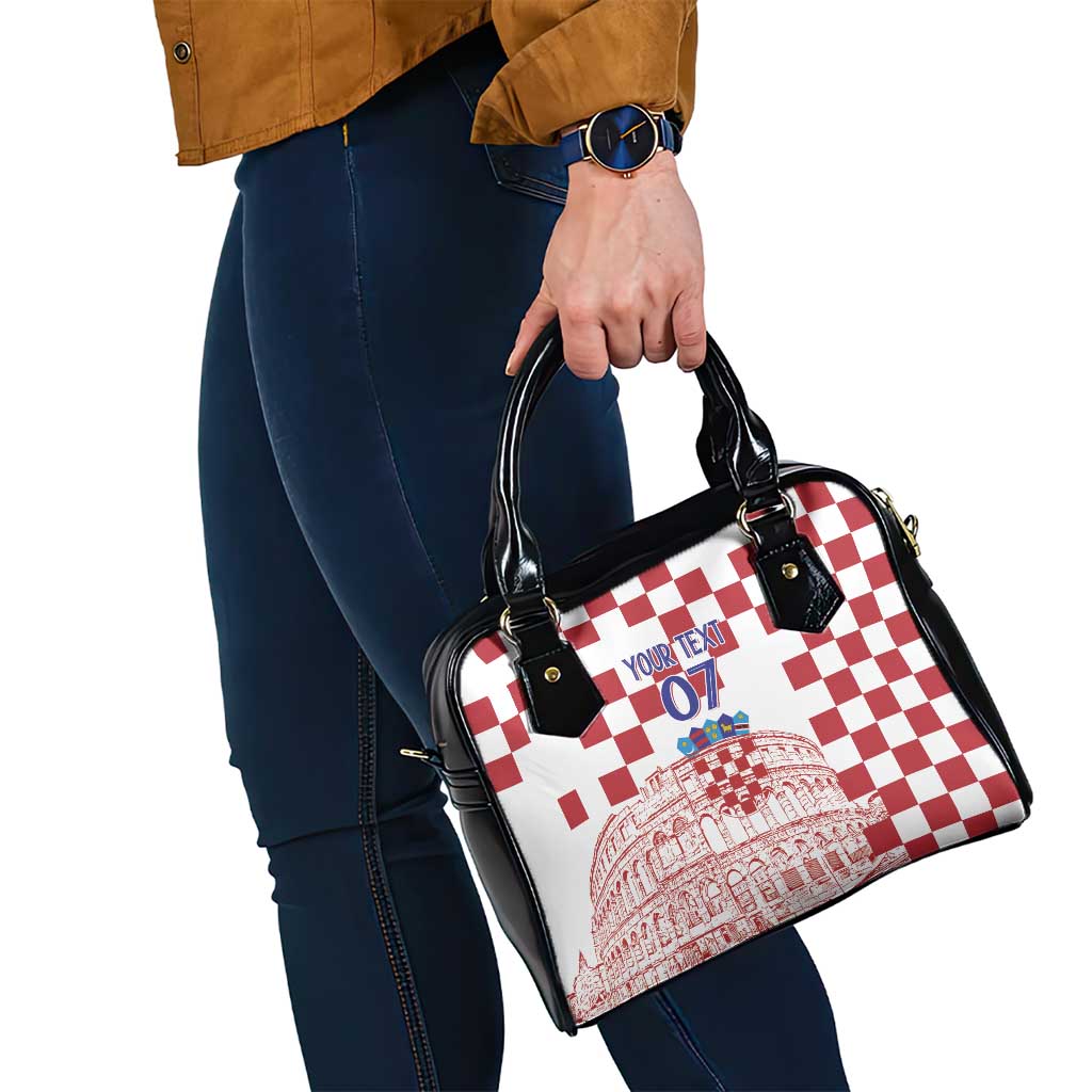 Croatia Football 2025 Custom Shoulder Handbag White Hrvatska Kockasti - Pula Arena