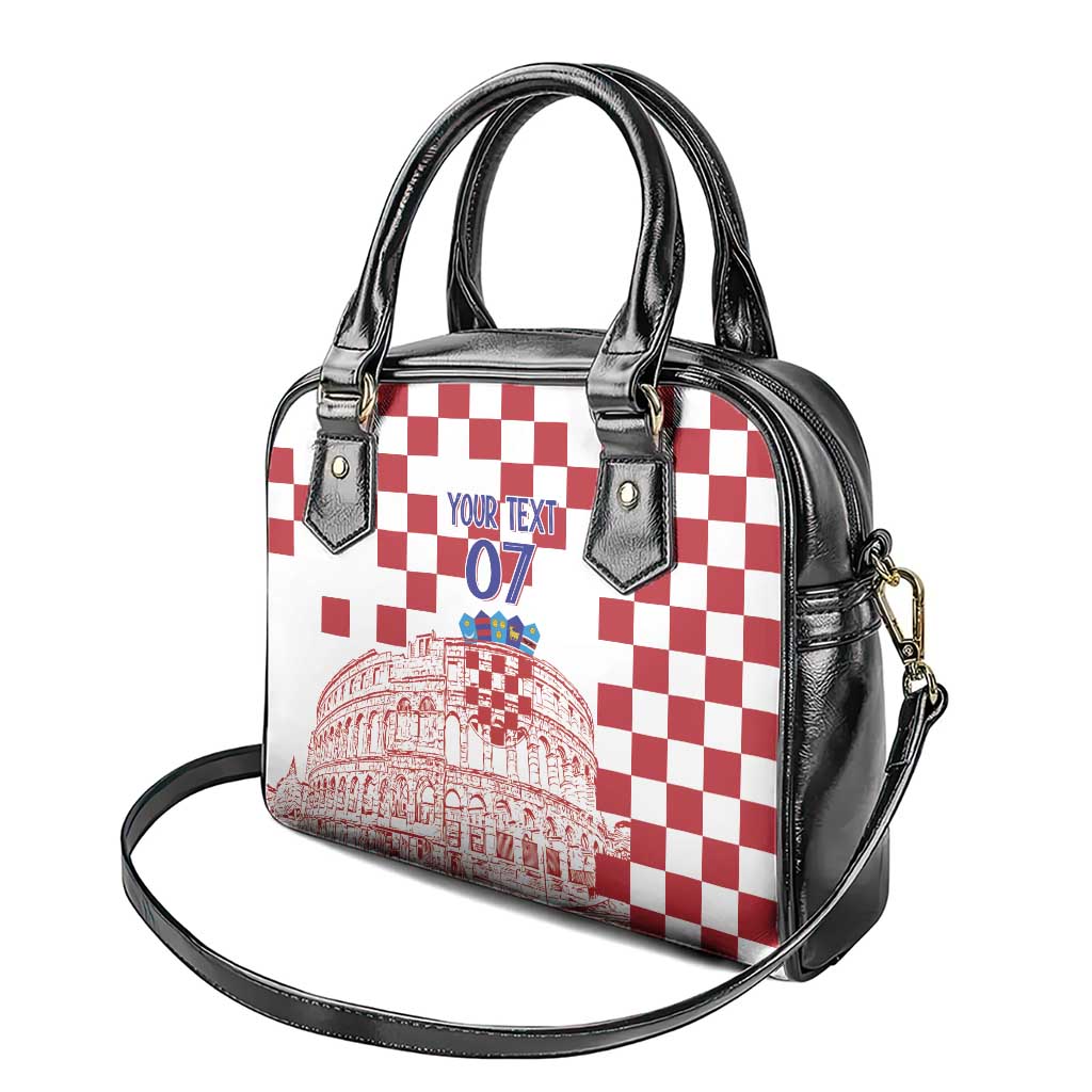 Croatia Football 2025 Custom Shoulder Handbag White Hrvatska Kockasti - Pula Arena