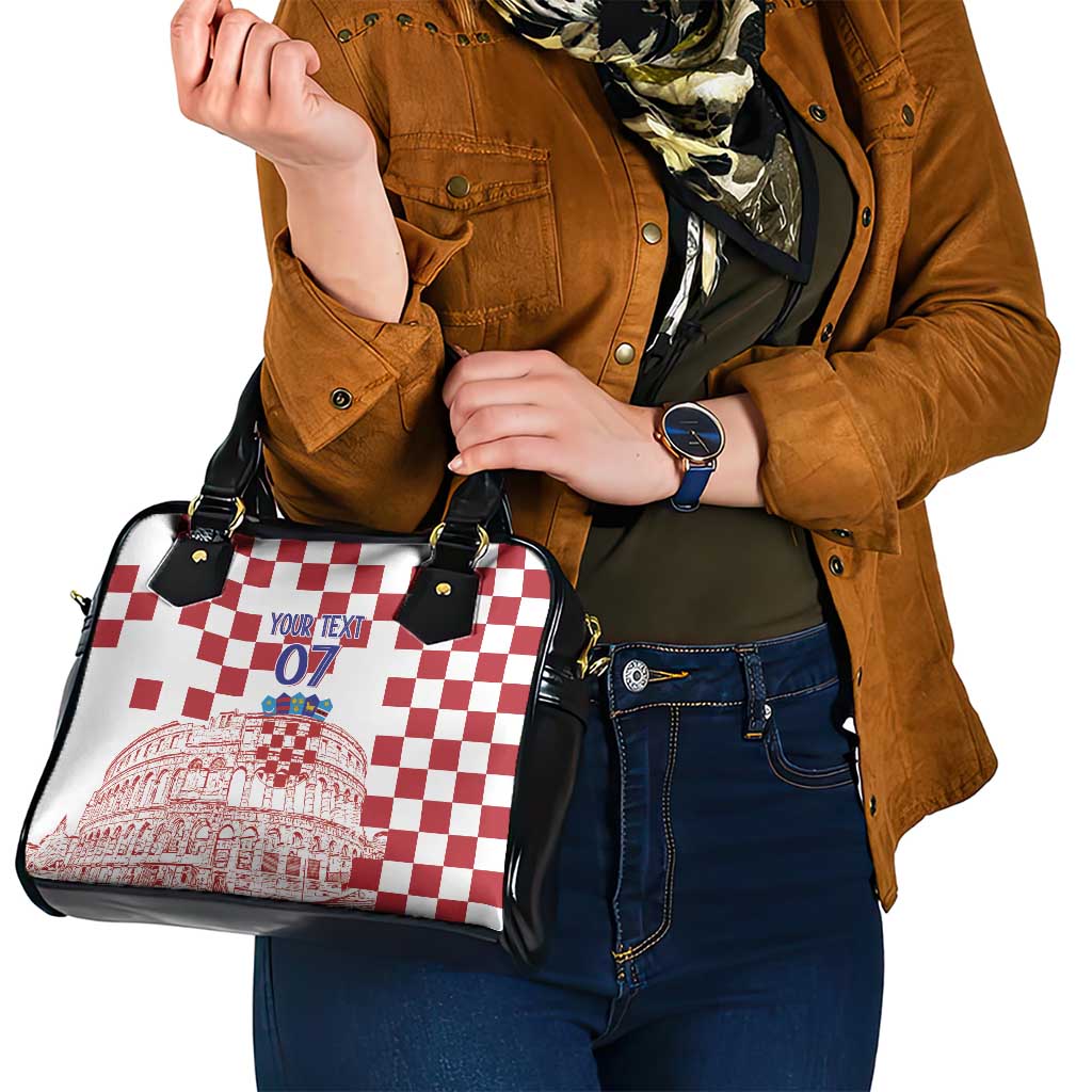 Croatia Football 2025 Custom Shoulder Handbag White Hrvatska Kockasti - Pula Arena