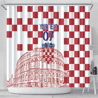 Croatia Football 2025 Custom Shower Curtain White Hrvatska Kockasti - Pula Arena