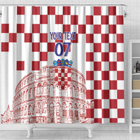 Croatia Football 2025 Custom Shower Curtain White Hrvatska Kockasti - Pula Arena