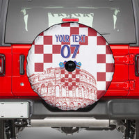 Croatia Football 2025 Custom Spare Tire Cover White Hrvatska Kockasti - Pula Arena