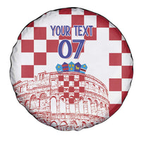 Croatia Football 2025 Custom Spare Tire Cover White Hrvatska Kockasti - Pula Arena