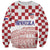 Croatia Football 2025 Custom Sweatshirt White Hrvatska Kockasti - Pula Arena