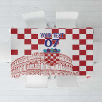 Croatia Football 2025 Custom Tablecloth White Hrvatska Kockasti - Pula Arena