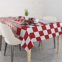 Croatia Football 2025 Custom Tablecloth White Hrvatska Kockasti - Pula Arena