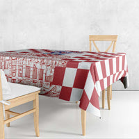 Croatia Football 2025 Custom Tablecloth White Hrvatska Kockasti - Pula Arena