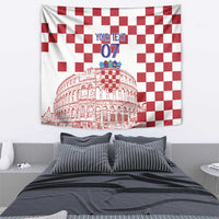 Croatia Football 2025 Custom Tapestry White Hrvatska Kockasti - Pula Arena