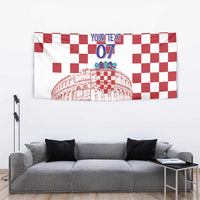 Croatia Football 2025 Custom Tapestry White Hrvatska Kockasti - Pula Arena