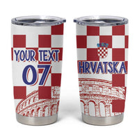 Croatia Football 2025 Custom Tumbler Cup White Hrvatska Kockasti - Pula Arena
