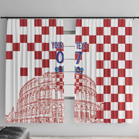 Croatia Football 2025 Custom Window Curtain White Hrvatska Kockasti - Pula Arena