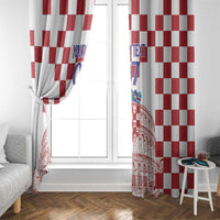 Croatia Football 2025 Custom Window Curtain White Hrvatska Kockasti - Pula Arena