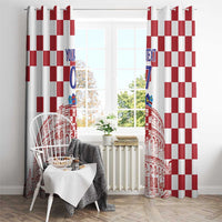 Croatia Football 2025 Custom Window Curtain White Hrvatska Kockasti - Pula Arena
