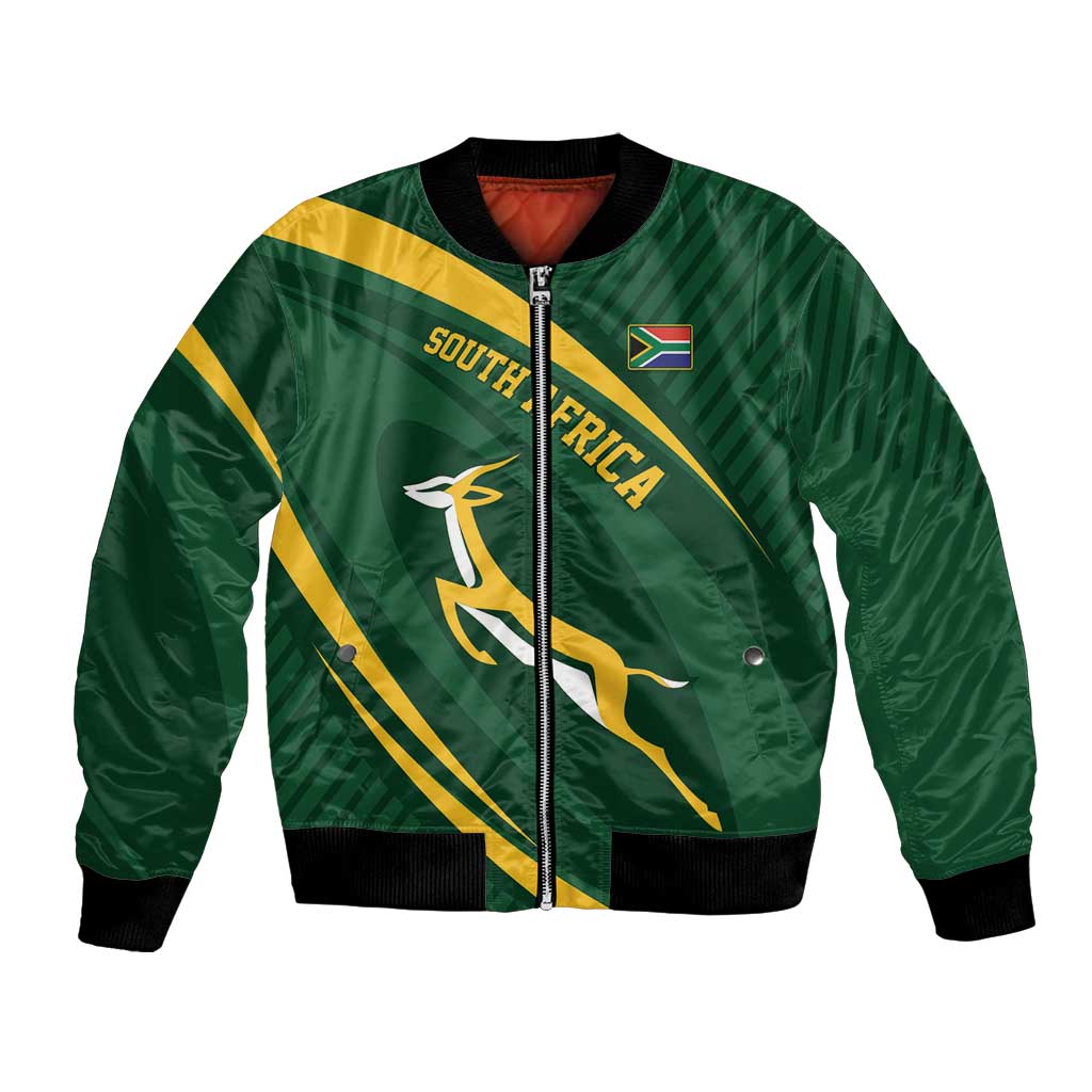 Personalized South Africa Rugby Bokke Bomber Jacket Minimalism Style